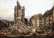 BELLOTTO, Bernardo The Ruins of the Old Kreuzkirche in Dresden gfh Sweden oil painting reproduction